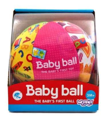 WOOPIE BABY pehme sensoorne pall 'Pani Metka' õmmeldud siltidega väikelapsele + heli