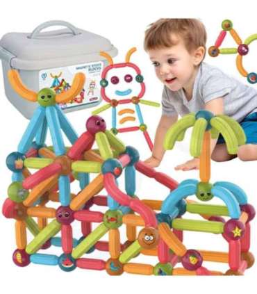 WOOPIE magnetilised ehitusklotsid, õpetlikud, 128 tk.