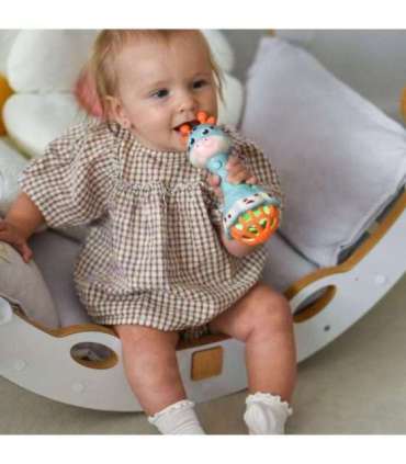 WOOPIE BABY kaelkirjak-rassel, sensoorne närimislelu muusikaga, Montessori, 1 tk.