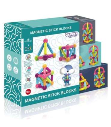 WOOPIE magnetilised konstruktsiooniplokid, hariduslikud, suured, paksud, 28 tk