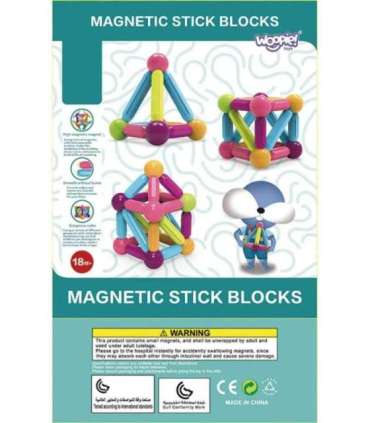 WOOPIE magnetilised konstruktsiooniplokid, hariduslikud, suured, paksud, 28 tk