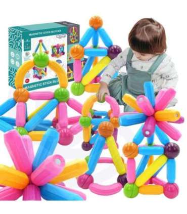 WOOPIE magnetilised konstruktsiooniplokid, hariduslikud, suured, paksud, 28 tk