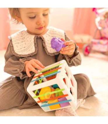 WOOPIE BABY гибкий сенсорный куб, сортер для детей, цветные формы, 11 шт.