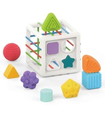 WOOPIE BABY гибкий сенсорный куб, сортер для детей, цветные формы, 11 шт.