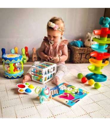 WOOPIE BABY Набор для шариковой трассы — спираль + 3 шарика