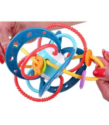 WOOPIE BABY Сенсорная игрушка 2 в 1 прорезыватель-погремушка Монтессори