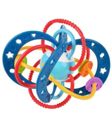 WOOPIE BABY Сенсорная игрушка 2 в 1 прорезыватель-погремушка Монтессори