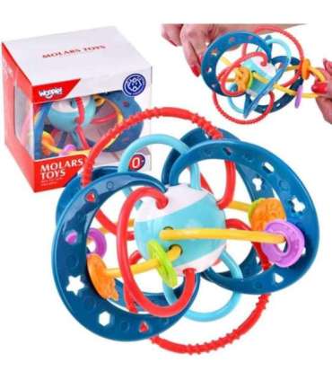 WOOPIE BABY Сенсорная игрушка 2 в 1 прорезыватель-погремушка Монтессори