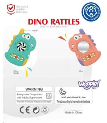 WOOPIE BABY sensoorne mänguasi, närimislelu, peegel, Dino