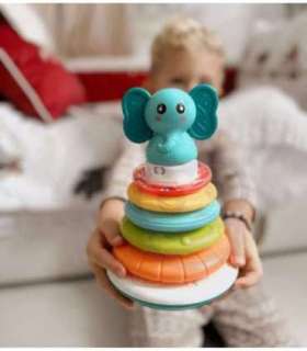 WOOPIE BABY interaktiivne püramiid-torn: elevant rõngaste ja kõristiga