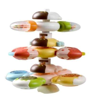 WOOPIE BABY spinner sensoorne mänguasi, mesilane, tibu, jänes, 3 vahetatavat osa