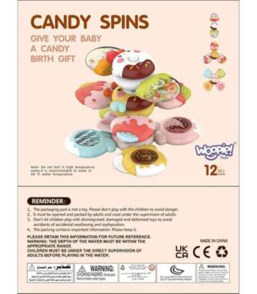 WOOPIE BABY spinner sensoorne mänguasi, mesilane, tibu, jänes, 3 vahetatavat osa