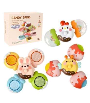 WOOPIE BABY spinner sensoorne mänguasi, mesilane, tibu, jänes, 3 vahetatavat osa