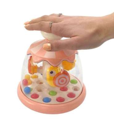 WOOPIE BABY Värvilised Loomad Roosa Vurr-Karussell Pallidega