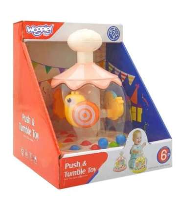 WOOPIE BABY Värvilised Loomad Roosa Vurr-Karussell Pallidega