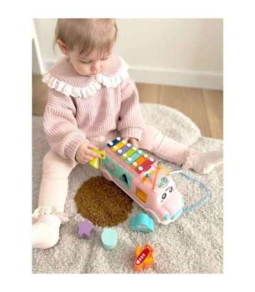 WOOPIE BABY muusikaline mänguauto-sorteerija ksülofoniga, roosa