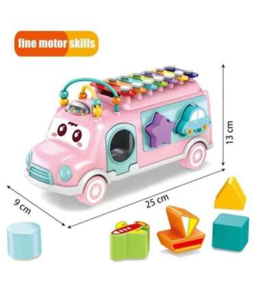 WOOPIE BABY muusikaline mänguauto-sorteerija ksülofoniga, roosa