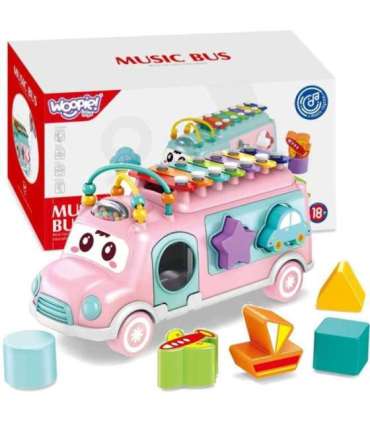 WOOPIE BABY muusikaline mänguauto-sorteerija ksülofoniga, roosa