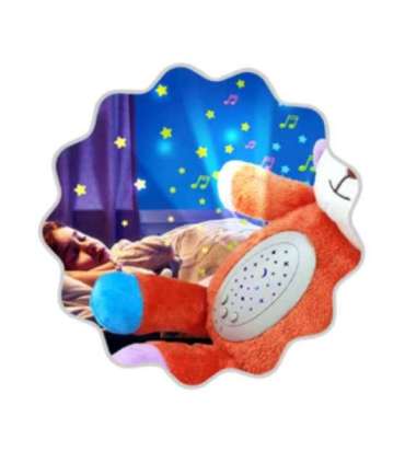 WOOPIE BABY kaisukaru uinutaja ja projektor 2-ühes, roosa karu - 10 hällilaulu