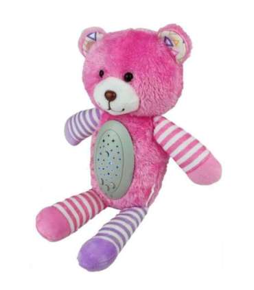 WOOPIE BABY kaisukaru uinutaja ja projektor 2-ühes, roosa karu - 10 hällilaulu