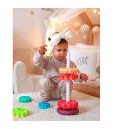 WOOPIE BABY Hariv virnastatav püramiid Keerlev torn