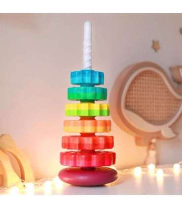 WOOPIE BABY Hariv virnastatav püramiid Keerlev torn