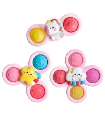 WOOPIE BABY kosmiline spinner Pop-it sensoorne mänguasi, 3 vahetatavat osa, roosa