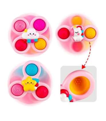 WOOPIE BABY kosmiline spinner Pop-it sensoorne mänguasi, 3 vahetatavat osa, roosa