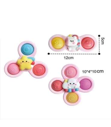 WOOPIE BABY kosmiline spinner Pop-it sensoorne mänguasi, 3 vahetatavat osa, roosa