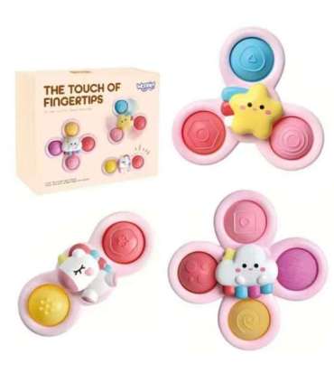 WOOPIE BABY kosmiline spinner Pop-it sensoorne mänguasi, 3 vahetatavat osa, roosa