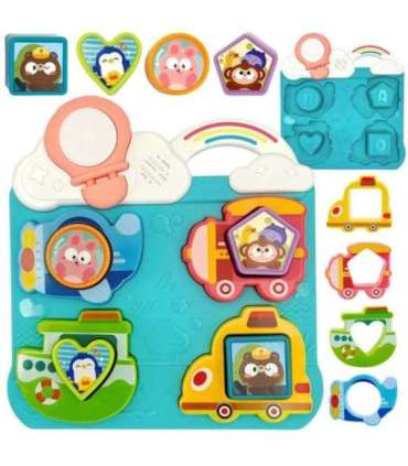 WOOPIE BABY Интерактивная игра-пазл: сопоставь транспорт и животных, синяя