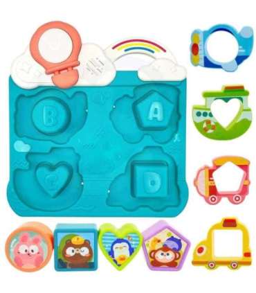 WOOPIE BABY Интерактивная игра-пазл: сопоставь транспорт и животных, синяя