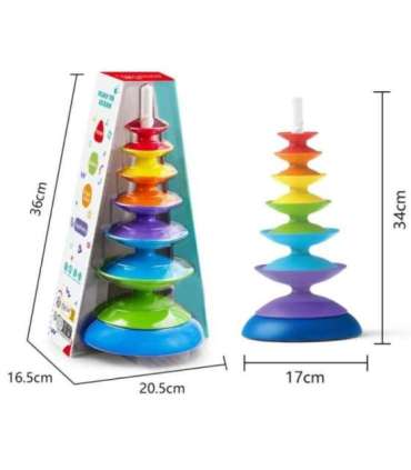WOOPIE BABY Värvikas virnastatav püramiid-pusle Hariv mänguasi 18+ kuud