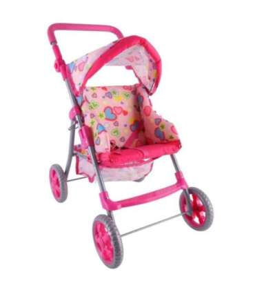 WOOPIE ROYAL kerge nukujalutuskäru, värvilised südamed