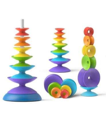 WOOPIE BABY Värvikas virnastatav püramiid-pusle Hariv mänguasi 18+ kuud