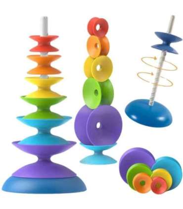 WOOPIE BABY Värvikas virnastatav püramiid-pusle Hariv mänguasi 18+ kuud