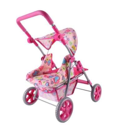 WOOPIE ROYAL kerge nukujalutuskäru, värvilised südamed