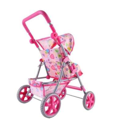 WOOPIE ROYAL kerge nukujalutuskäru, värvilised südamed