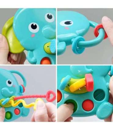 WOOPIE BABY Сенсорный прорезыватель Слоник Монтессори 4 в 1