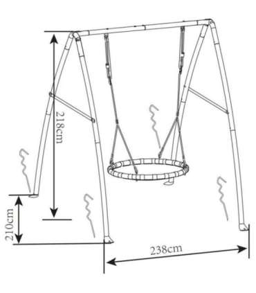 AXI suur vastupidav aedkiik 'toonekure pesa' lastele