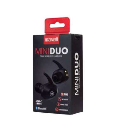 MAXELL MINI DUO Wireless in-ear headphones with charging case Black