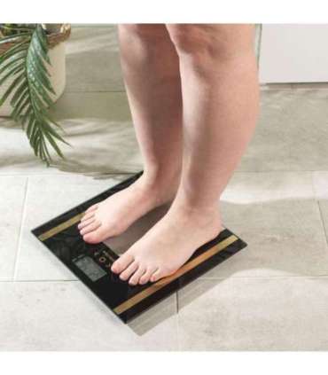 Salter SA00550BGCFAS Glass Analyser Bathroom Scale Black/Gold