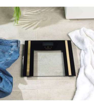 Salter SA00550BGCFAS Glass Analyser Bathroom Scale Black/Gold