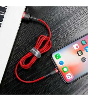 Baseus Cafule USB Lightning cable 2.4A 1m (black + red)