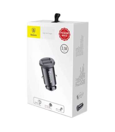 Ładowarka samochodowa Baseus Grain 2x USB 5V 3.1A (czarna)
