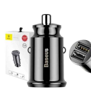 Ładowarka samochodowa Baseus Grain 2x USB 5V 3.1A (czarna)