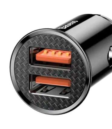 Baseus Circular 2xUSB QC3.0 5A 30W car charger (black)
