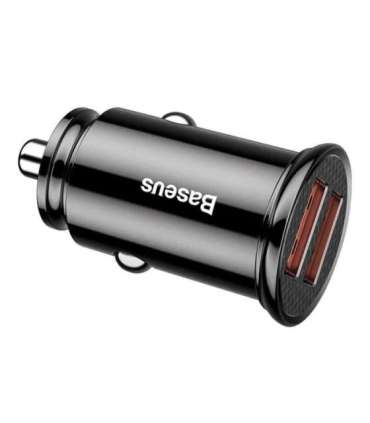 Baseus Circular 2xUSB QC3.0 5A 30W car charger (black)
