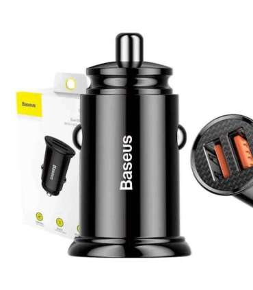 Baseus Circular 2xUSB QC3.0 5A 30W car charger (black)