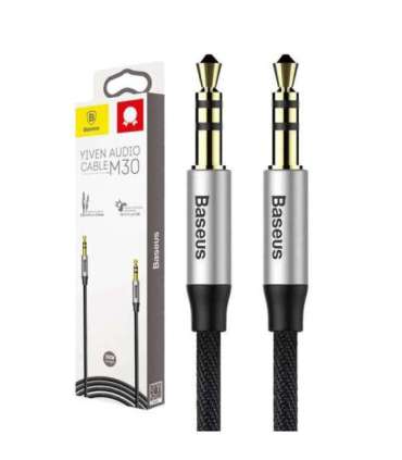 Baseus Yiven Audio Cable mini jack 3,5mm AUX, 1m (Black+Silver)